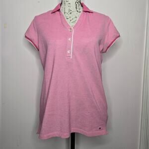 Tommy Hilfiger Women's Pink Short Sleeve Golf Polo Shirt Size M